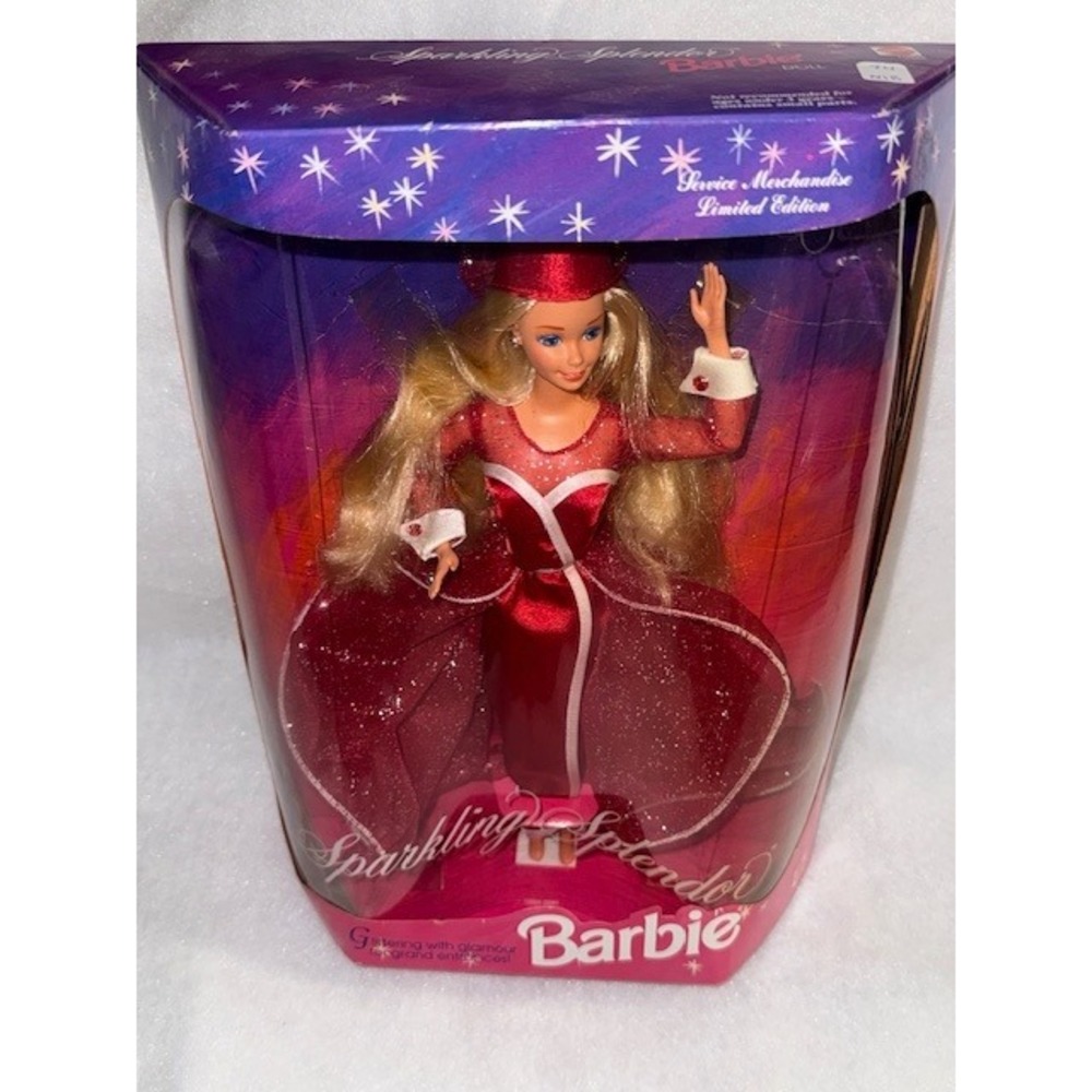 Sparkling Splendor Barbie Doll Limited Edition Service Merchandise Red Gown